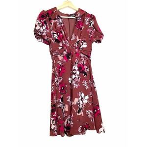 Karl Lagerfeld Womens A Line Dress Floral Ruched 0